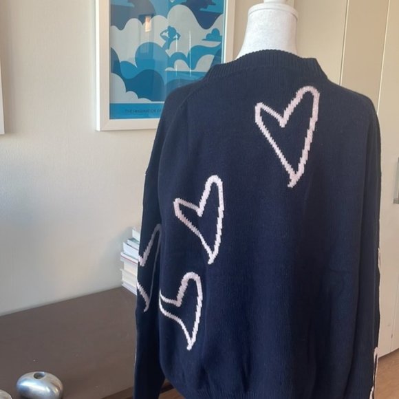 ZADIG & Voltaire Size M Marcus Heart ❤️ Sweater Navy - Picture 8 of 11